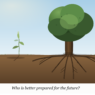 realistic_weak_plant_vs_strong_tree_caption
